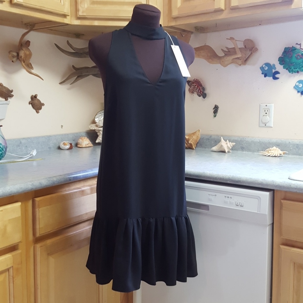 NWT Amanda Uprichard 100% Silk Black Mini Dress S